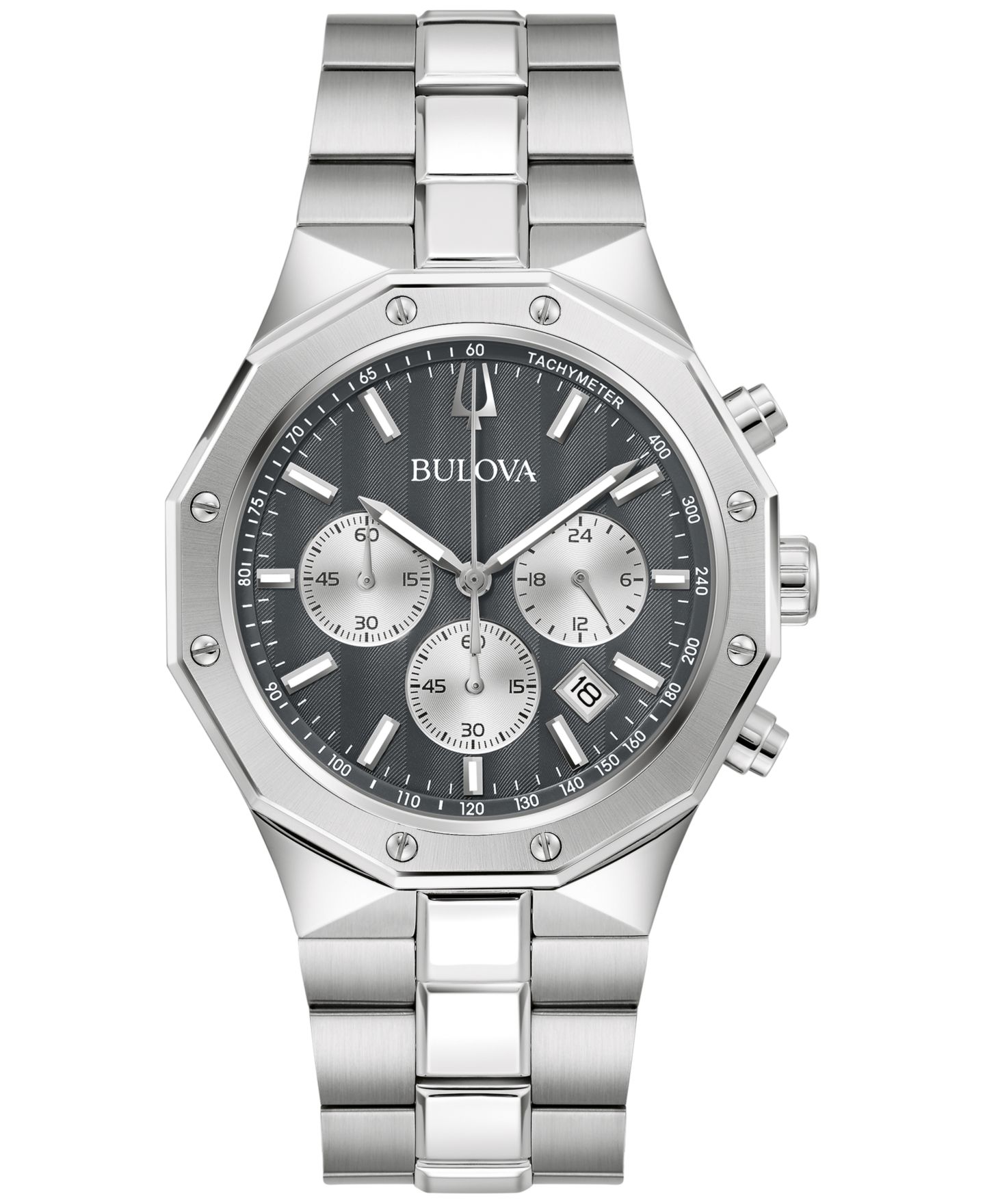 Мужские часы Bulova Prestige Chronograph Stainless Steel Bracelet Watch 40mm — фото 1