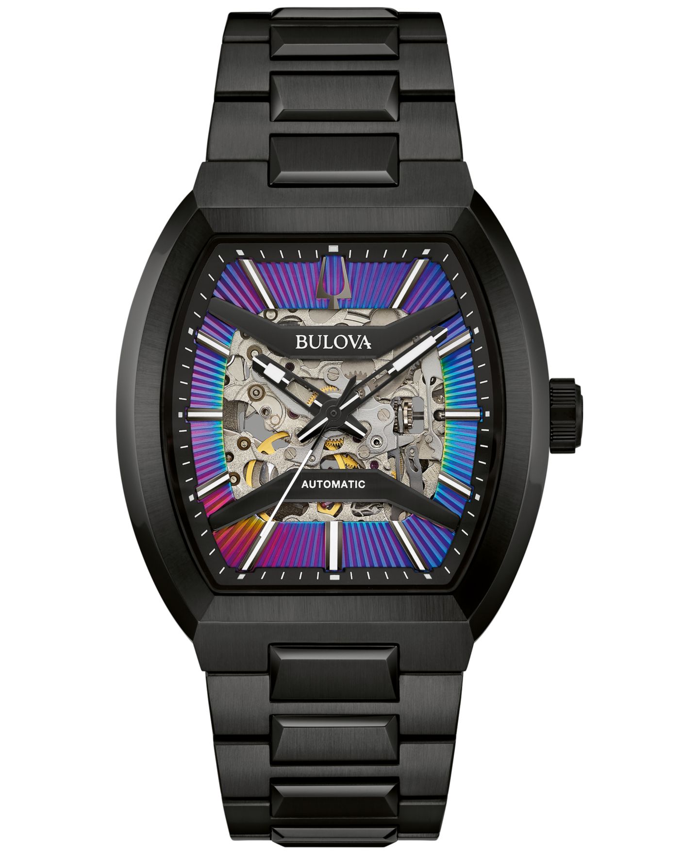 Мужские часы Bulova Maquina Automatic Black Stainless Steel Bracelet Watch 40mm — фото 1
