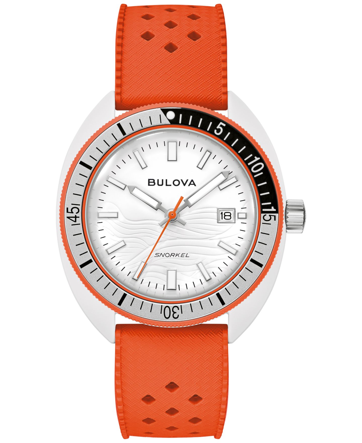Мужские часы Bulova Snorkel Orange Hnbr Rubber Strap Watch 41mm — фото 1