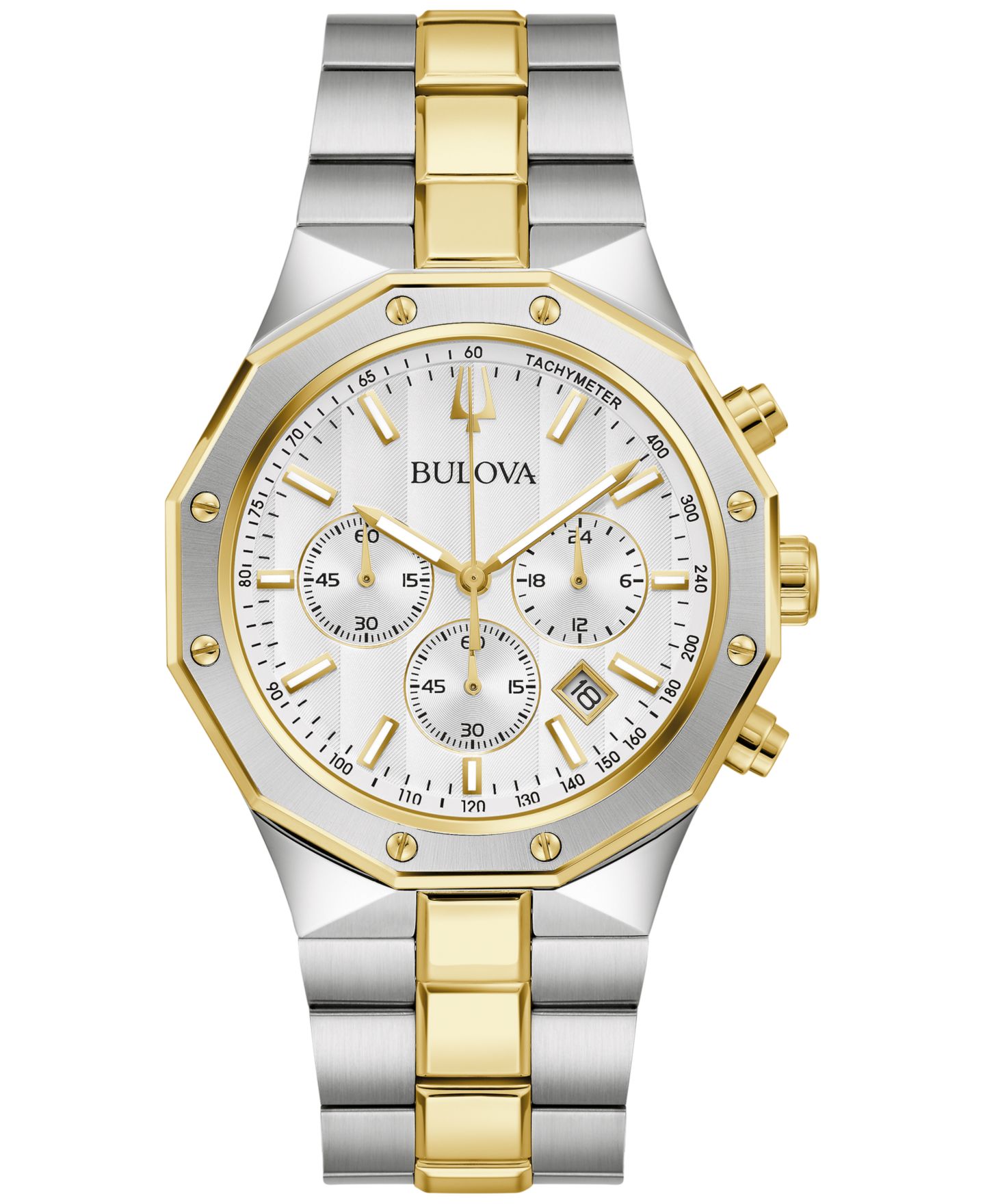 Мужские часы Bulova Prestige Chronograph Two-Tone Stainless Steel Bracelet Watch 40mm — фото 1