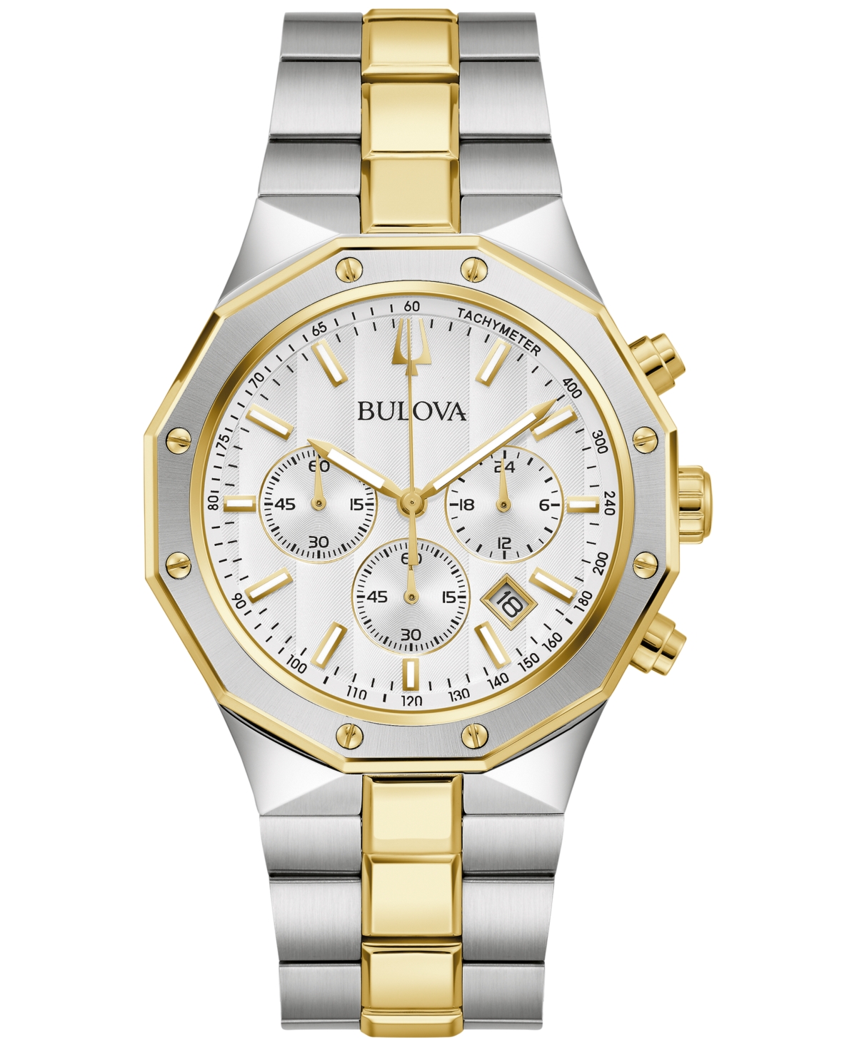 Bulova Men's Prestige Chronograph Two-tone Stainless Steel Bracelet Watch 40mm In Two-tone