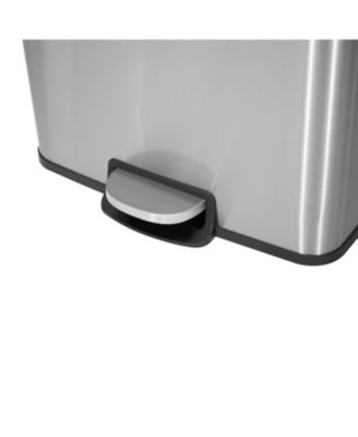 13 Gal./50 Liter Rectangular Stainless Steel Step-on Trash Can for Kitchen