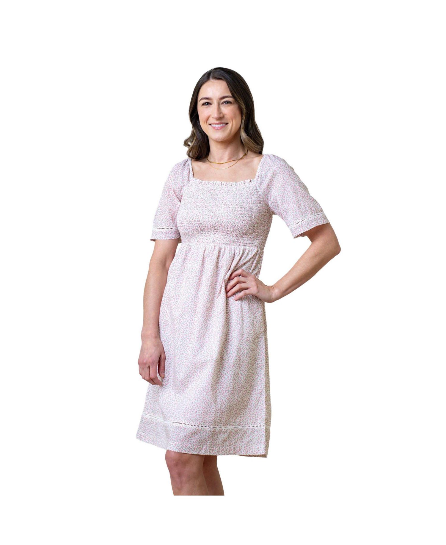 Women's Hope and Henry Organic Bell Sleeve Smocked Dress