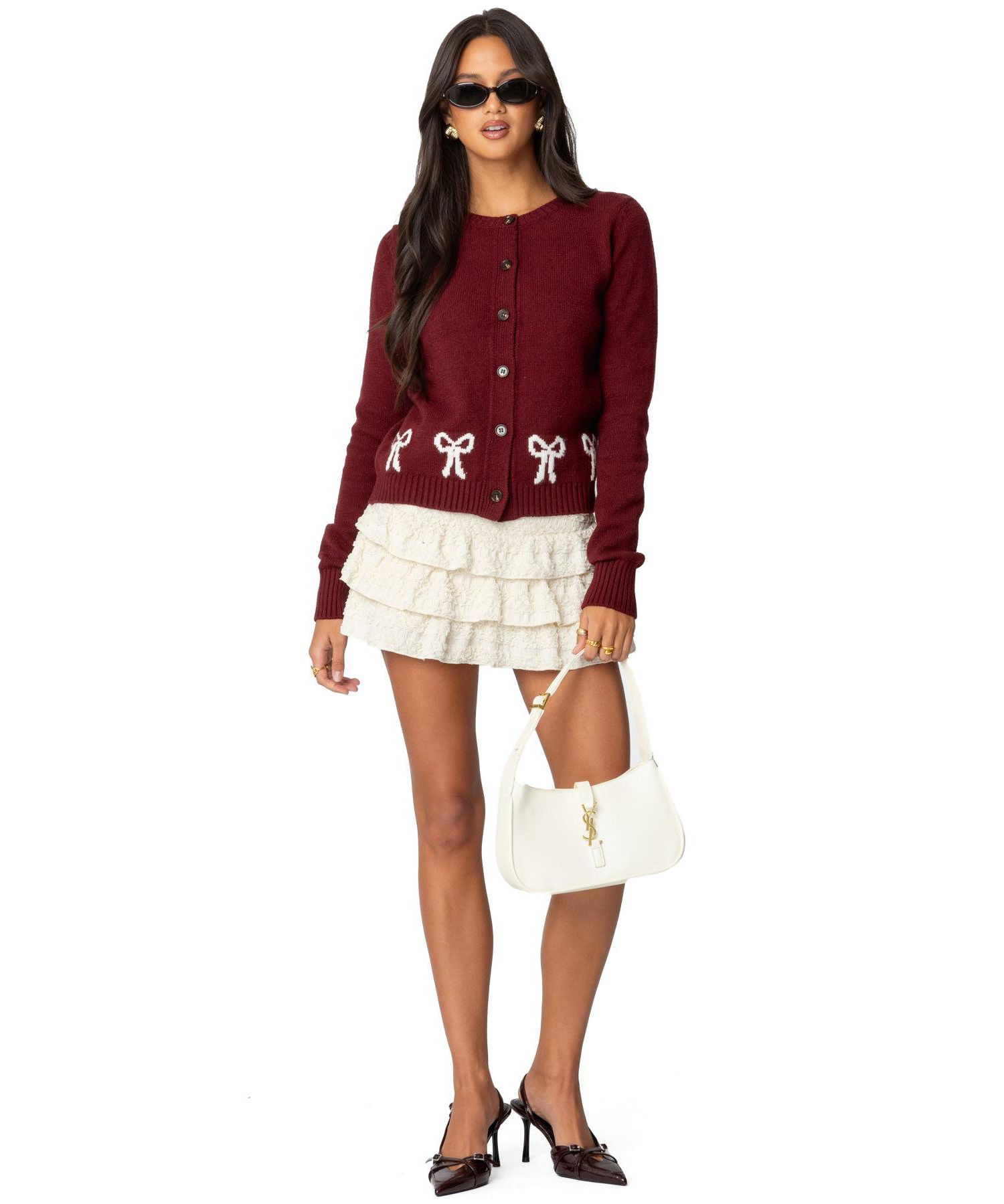 Womens Rona Bow Knit Cardigan