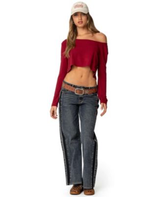 Women's Cropped Off Shoulder Top