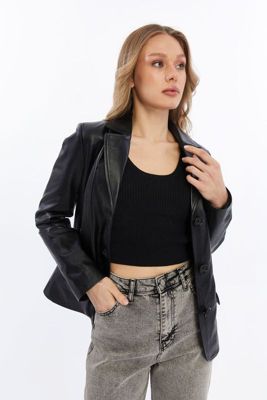 Women's Leather Blazer