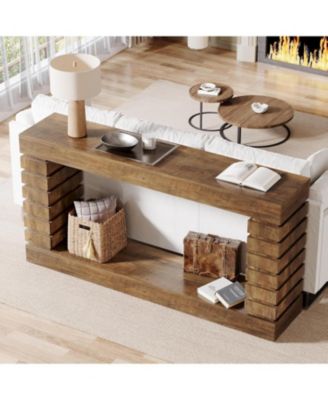 70.8-Inch Long Console Table, Wood Entryway Table with Storage, Narrow Sofa Table Couch Table for Living Room Entryway Hallway
