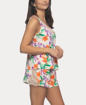 Women's Desiree Short Sleeve Pajama Camisole and Short Set