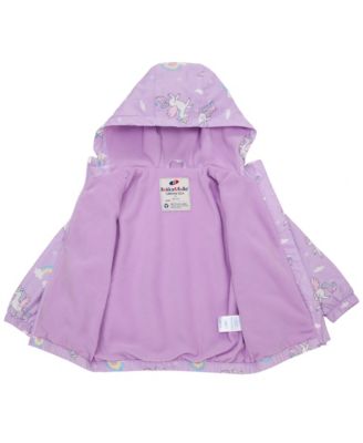 Toddler Girls Fleece Lined Windbreaker Rain Jacket