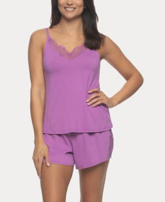Women's Desiree Short Sleeve Pajama Camisole and Short Set