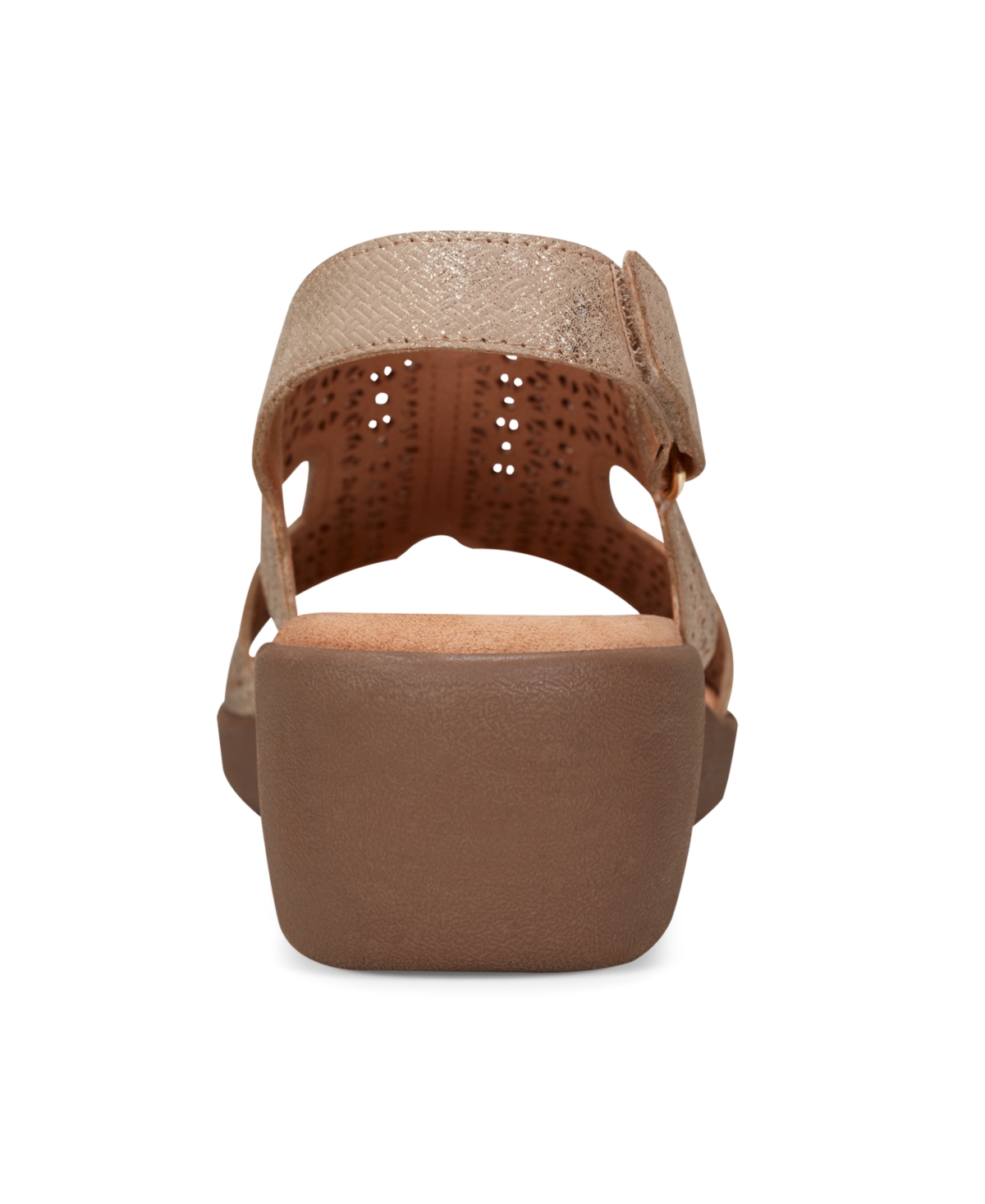 Shop Easy Spirit Women's Kali Low Wedge Slingback Sandals In Gold