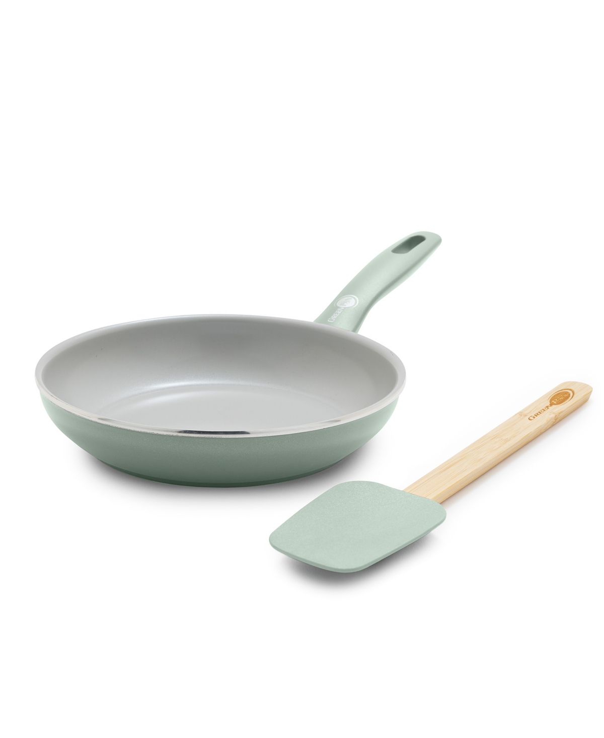 Greenpan Dover Ceramic Nonstick 8" Frypan With Spatula In Pastel Green