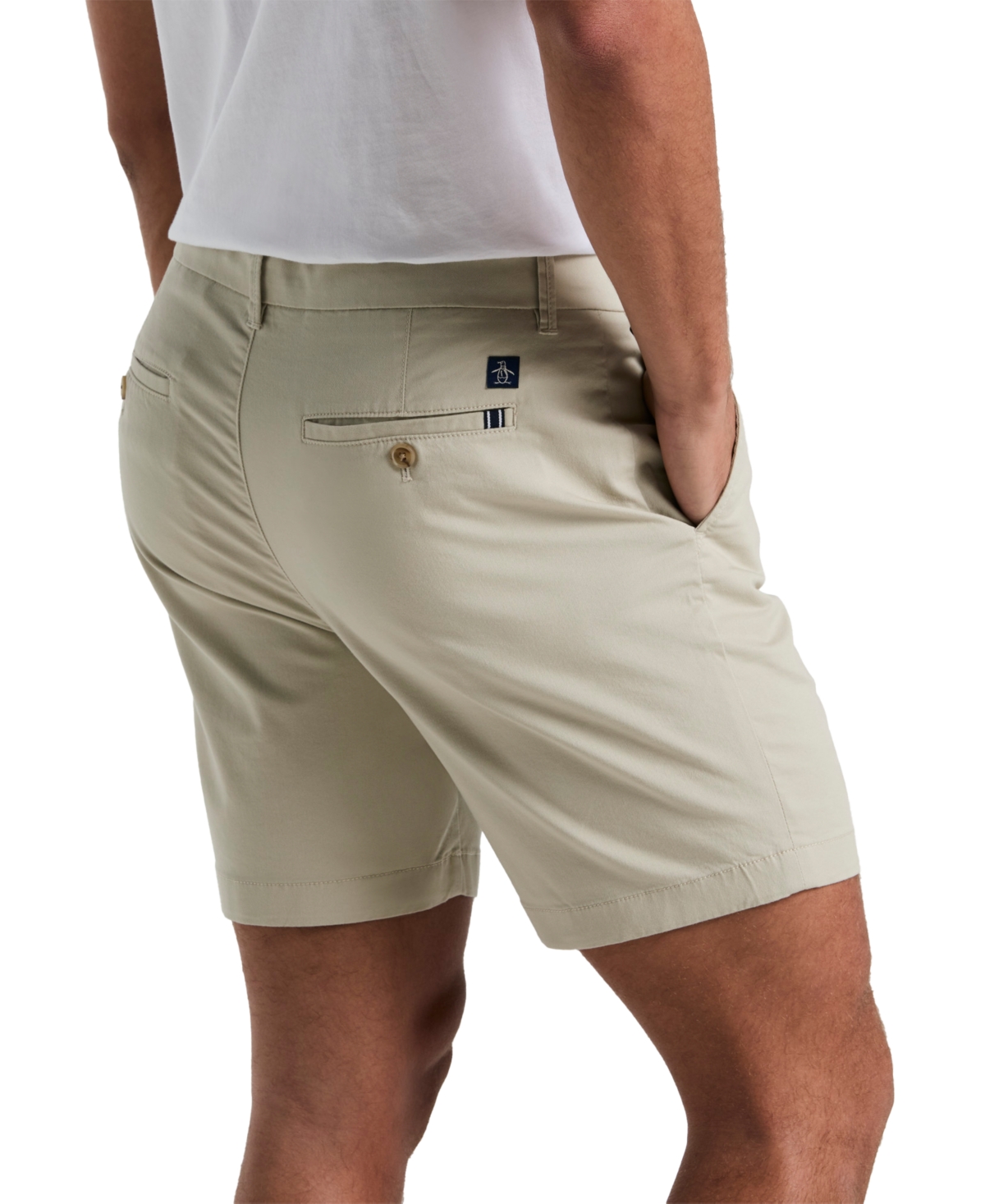 Original Penguin Men's Slim Fit 8" Chino Shorts In Agate Gray