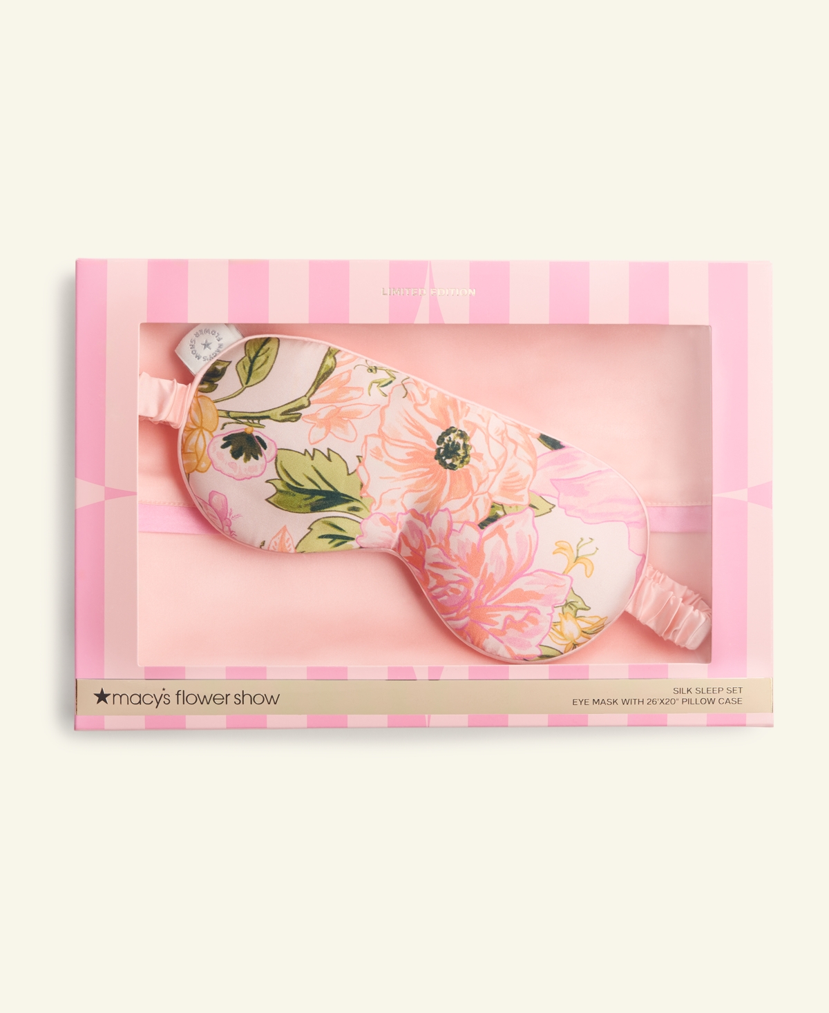 Macy's Flower Show Pillowcase And Eye Mask Sleep Set, Exclusively At  In Light Pink,floral Lady
