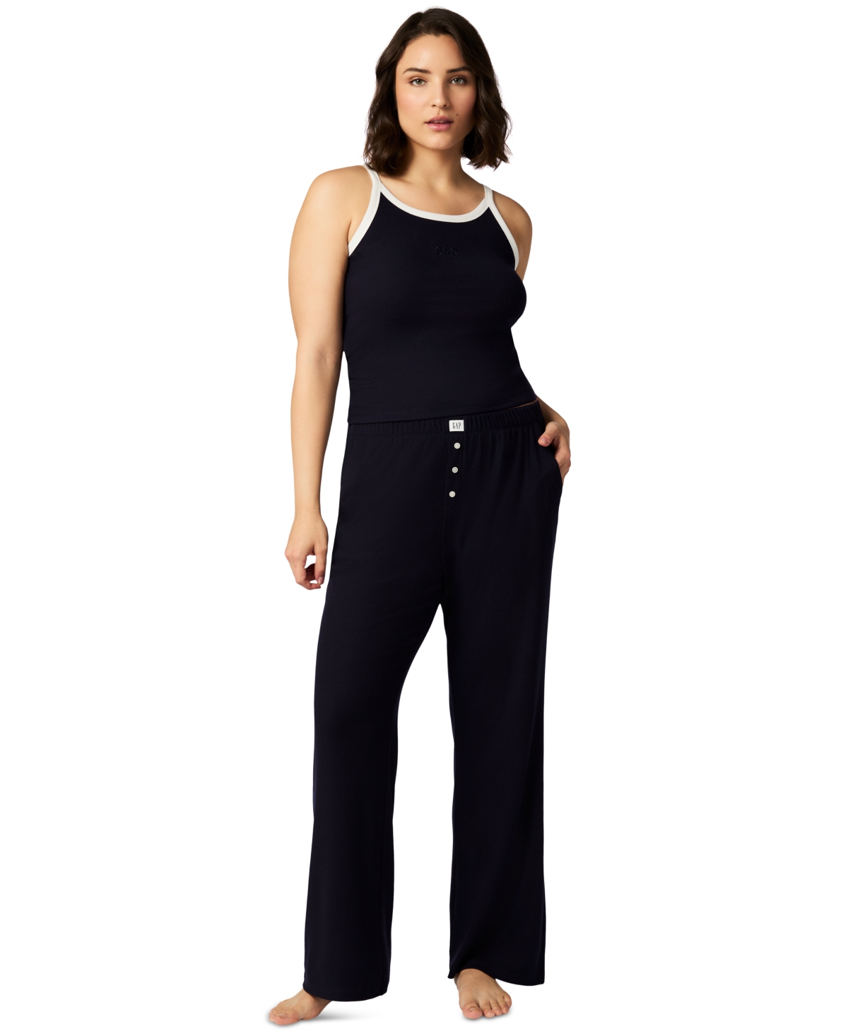 Shop Gap Women's Striped Halter-neck Sleeveless Pajama Top In Navy