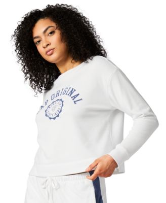 Women's French Terry Crewneck Logo Pajama Top - Exclusively at Macy's