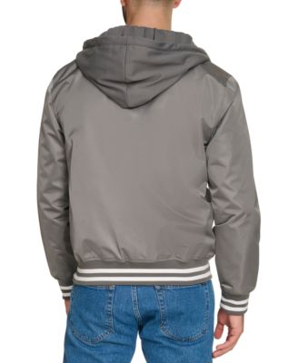 Men's Jersey Hood Varsity Bomber Jacket