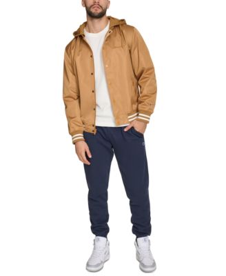 Men's Jersey Hood Varsity Bomber Jacket