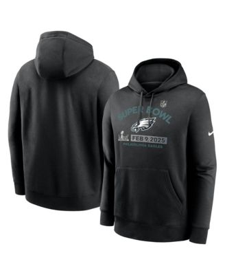 Nike - Men's Black Philadelphia Eagles Super Bowl LIX Bound Team Logo Pullover Hoodie