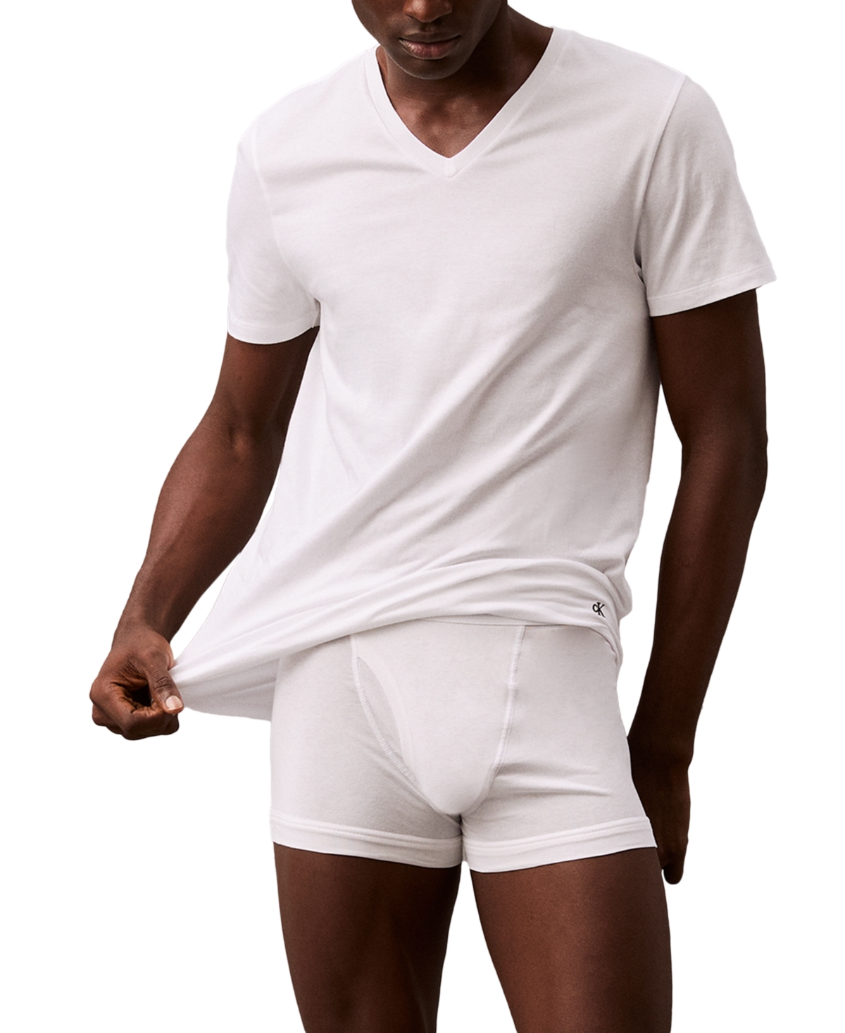 Calvin Klein 3-pack Classic Cotton V-neck T-shirts In White