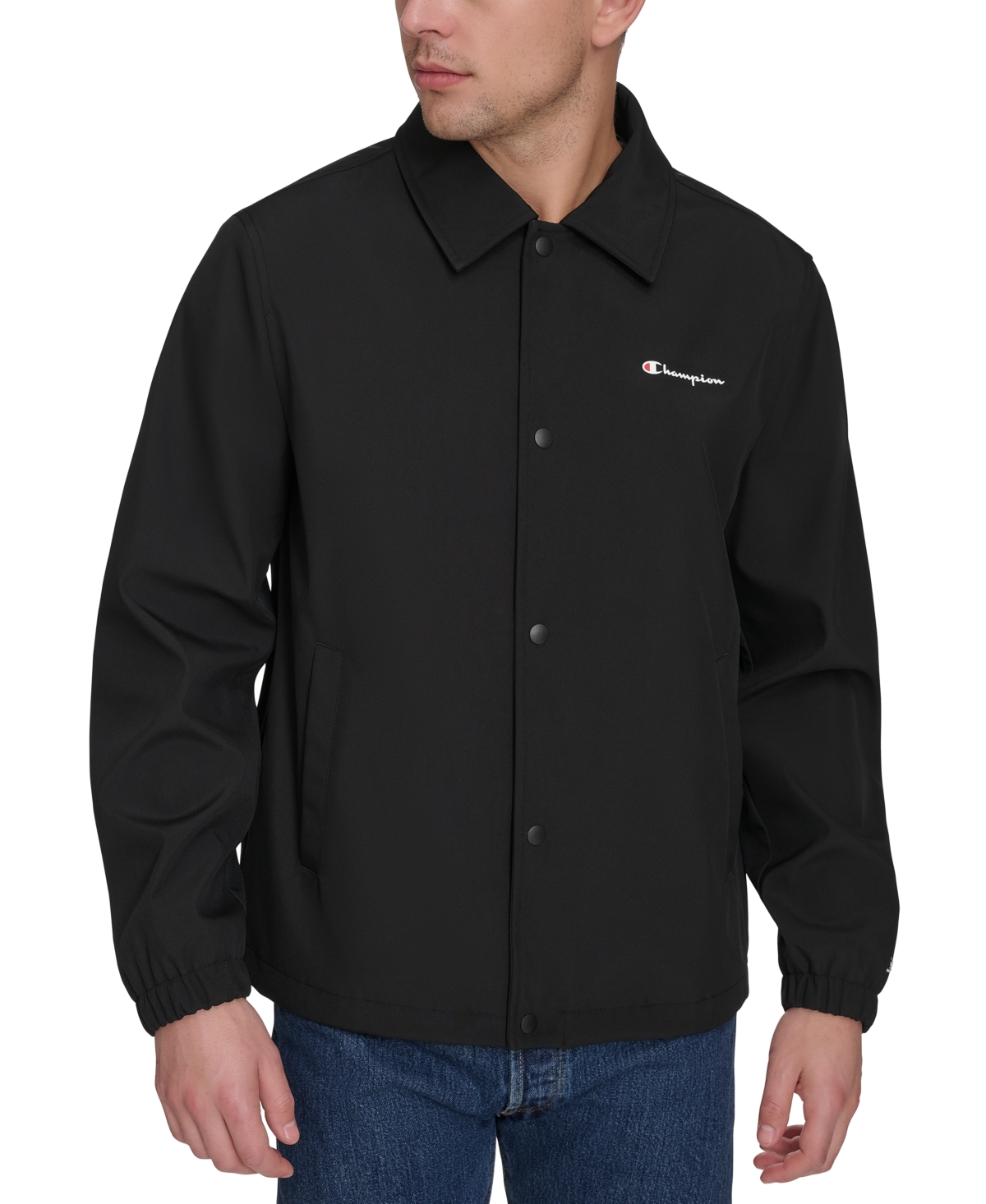 Men's Logo Coach Jacket - Black