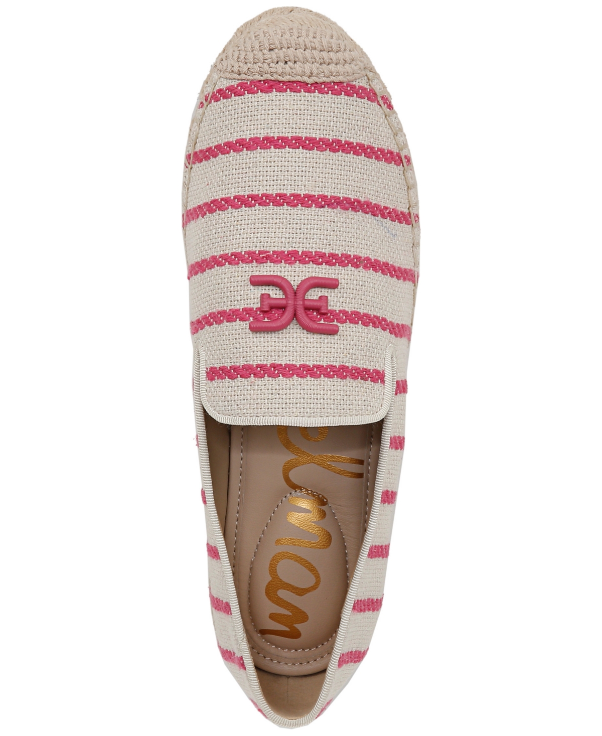 Sam Edelman Kathleen Espadrille Flat In Taffy Pink Stripe Canvas