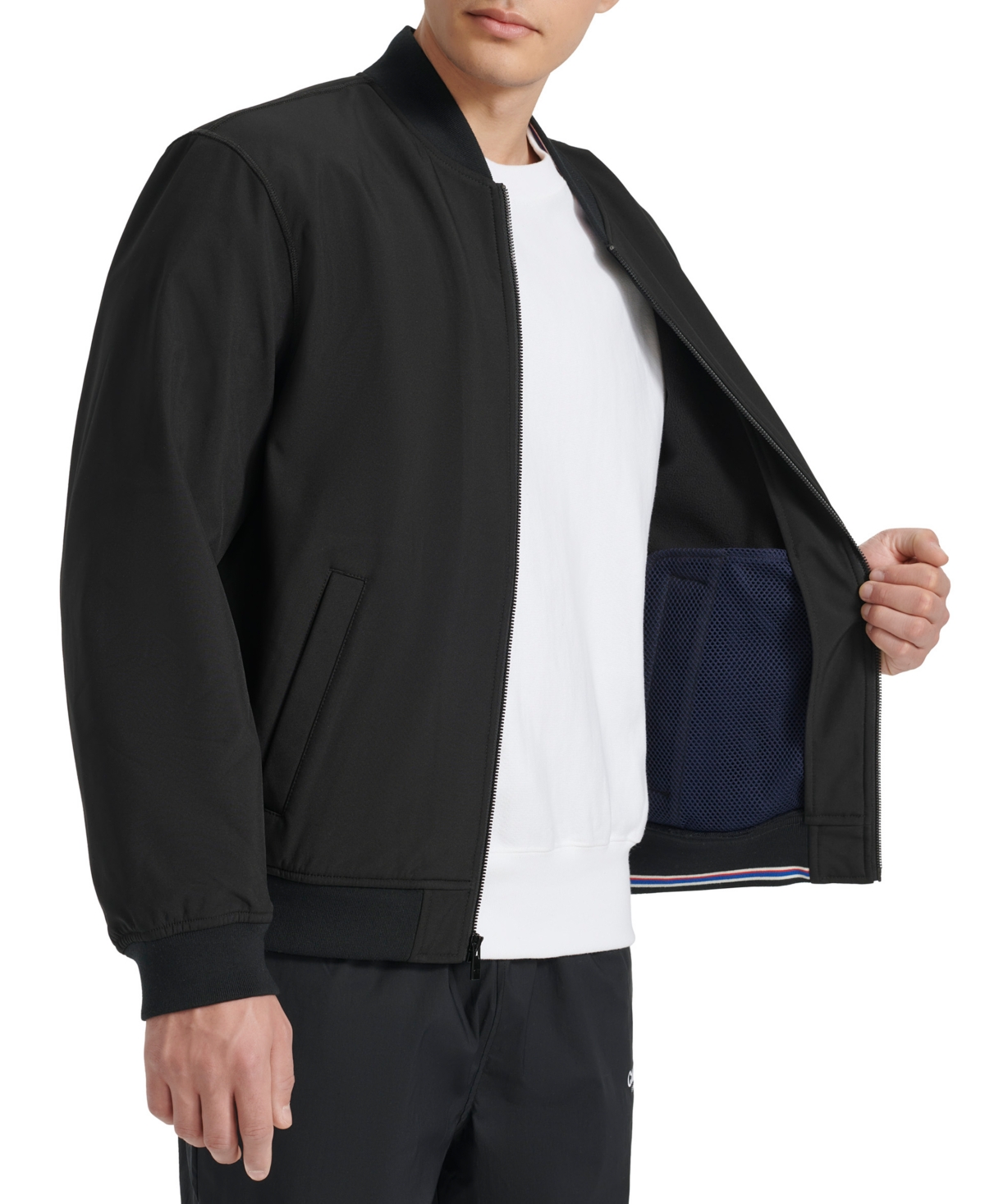 Champion Softshell Varsity Bomber Jacket In Black