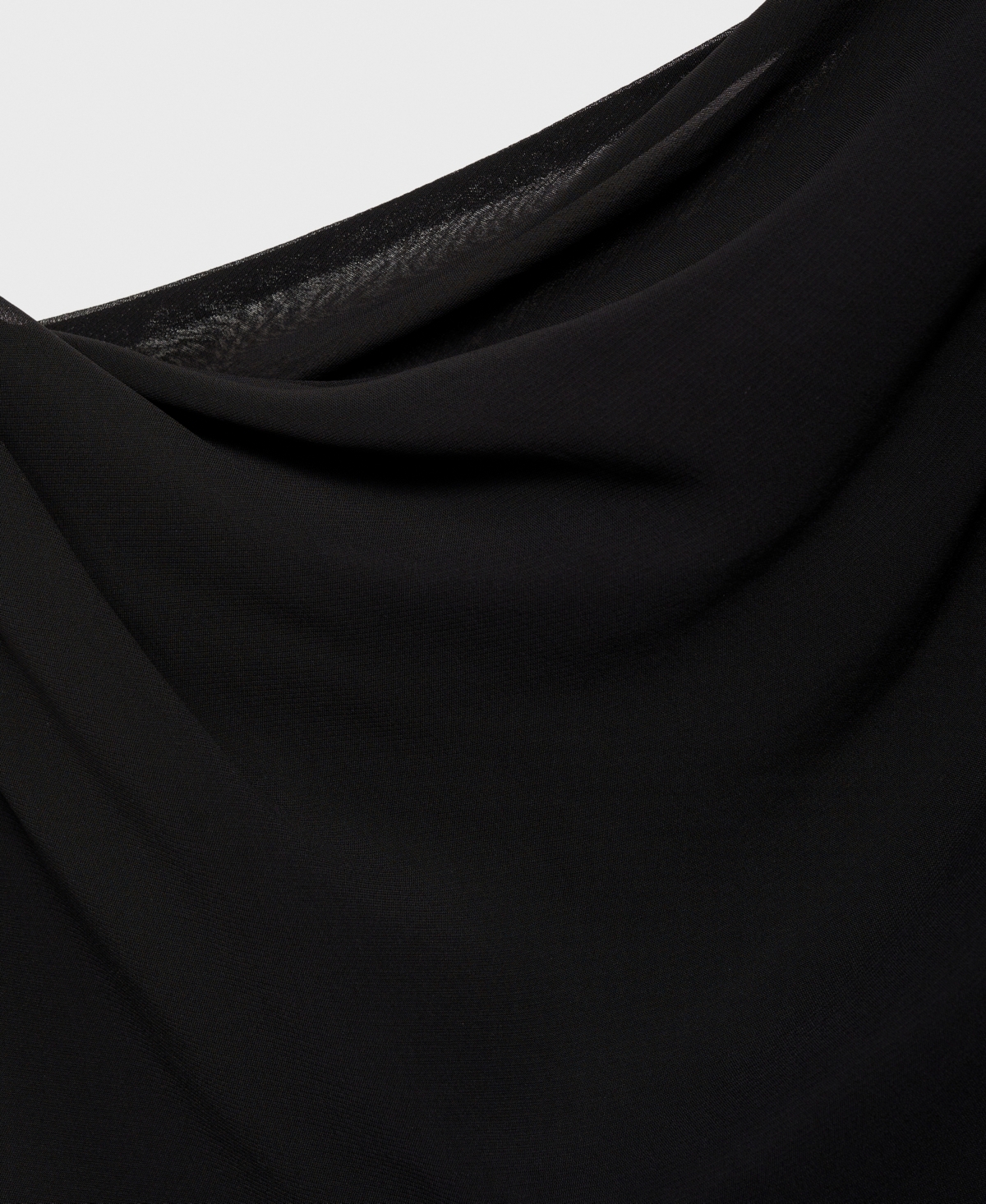 Mango Asymmetric Draped Gown Black In Black