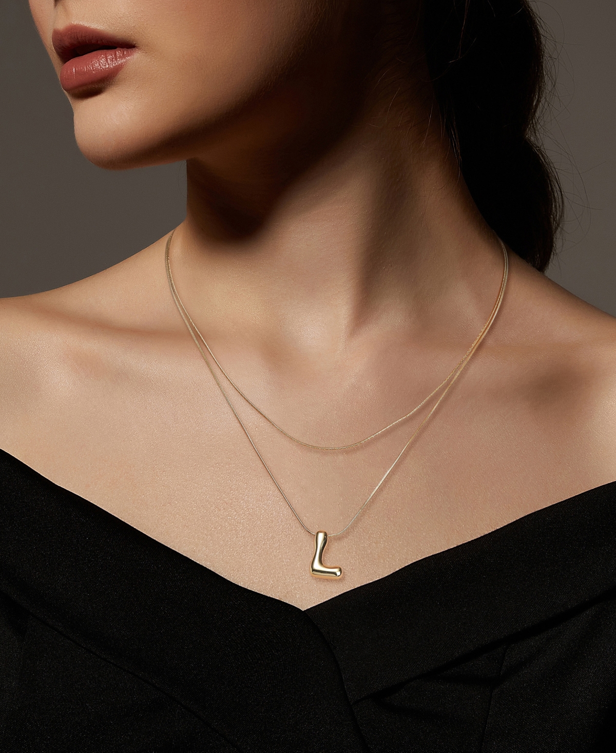 Unwritten X Moda Sport Silver Tone Water Resistant Initial Layered Necklace In Gold L