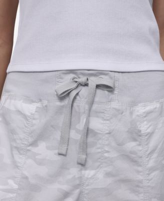 Sport Women's Cotton Ribbed-Waist Jogger Cargo Pants