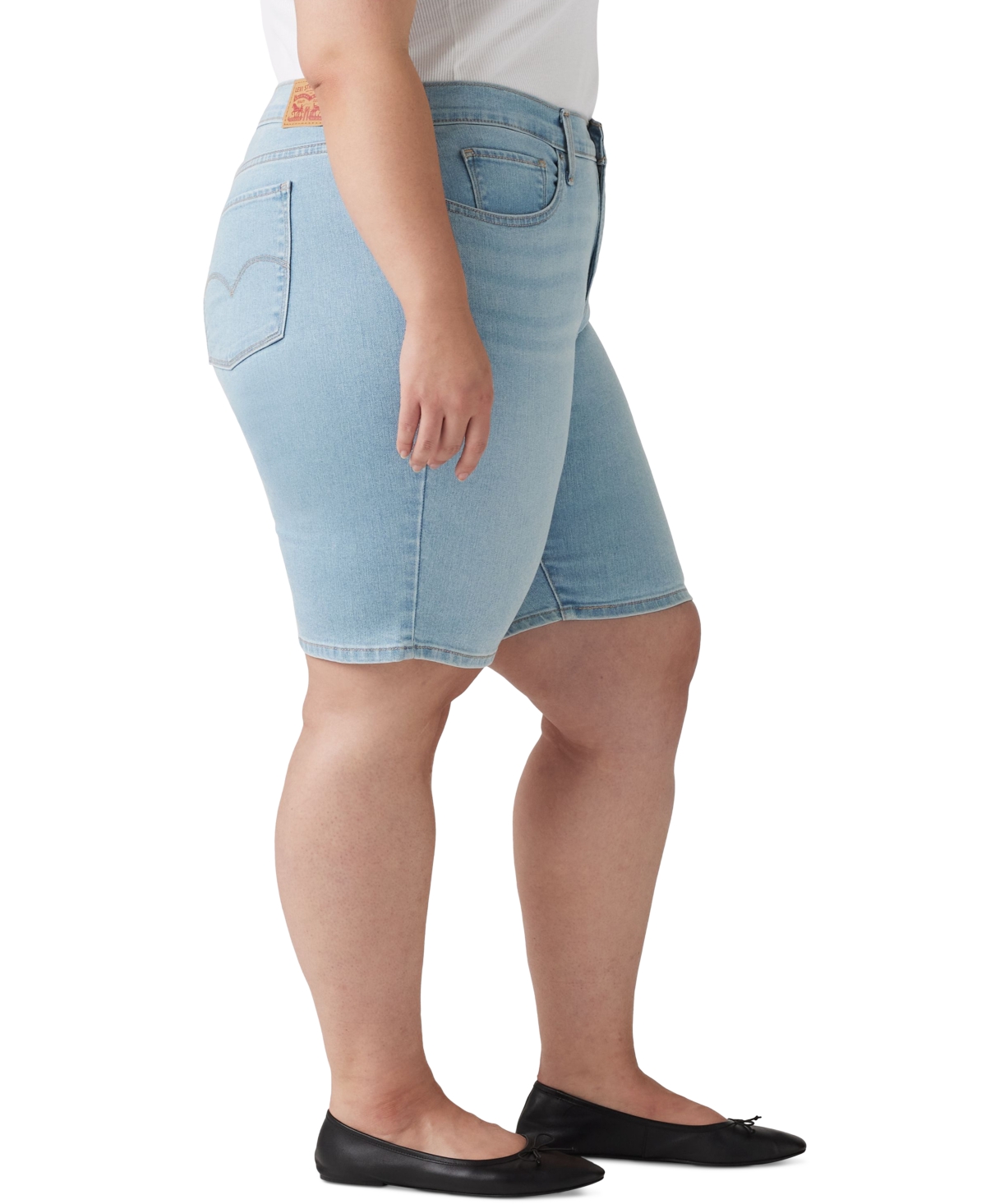 LEVI'S PLUS SIZE HIGH-RISE SHAPING BERMUDA SHORTS 