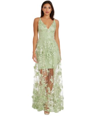 Dress the Population - Women's Sydney Lace Floral-Appliqu&eacute; Gown