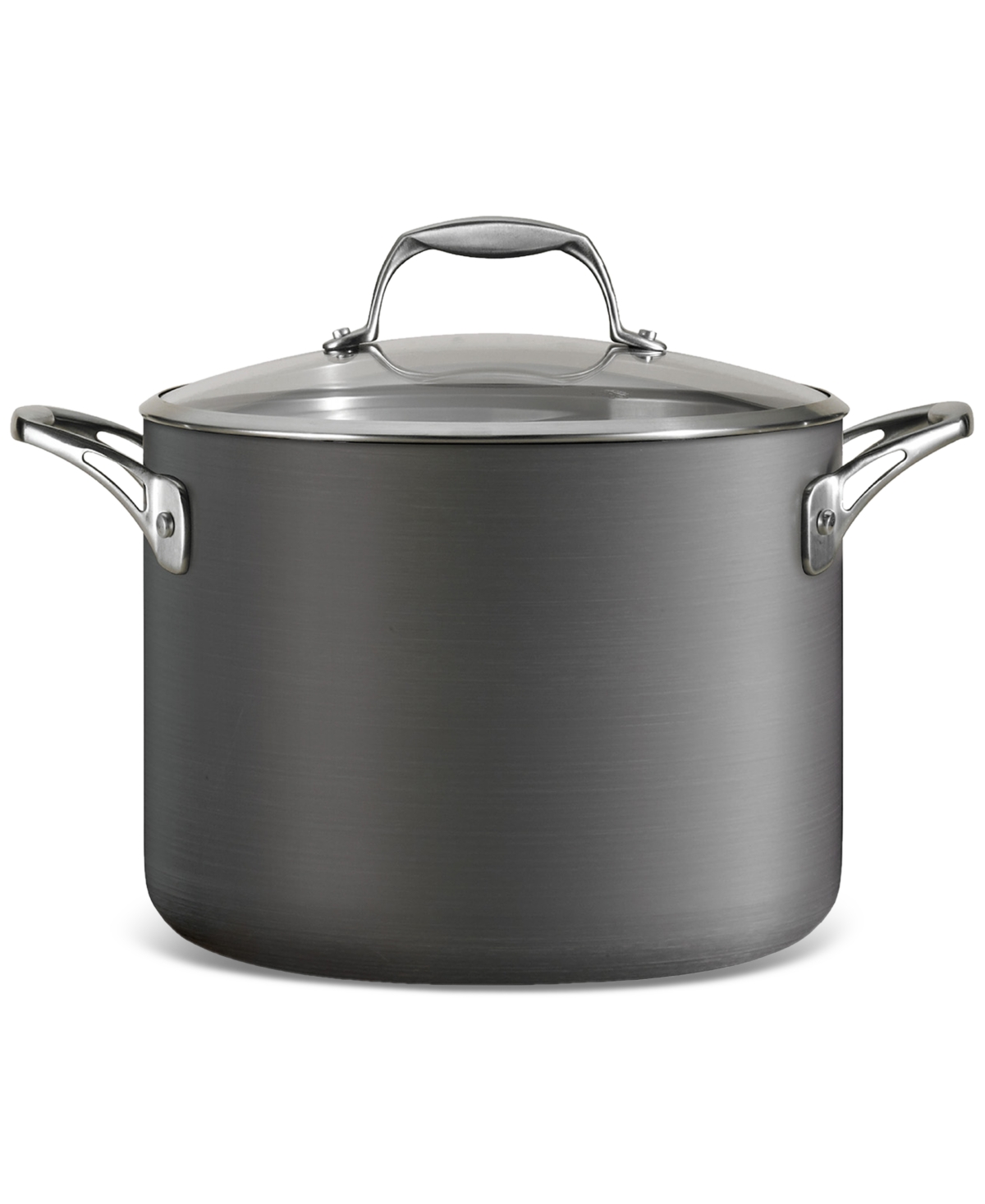 Tramontina Hard-anodized Aluminum 8-qt Covered Stock Pot In Charcoal