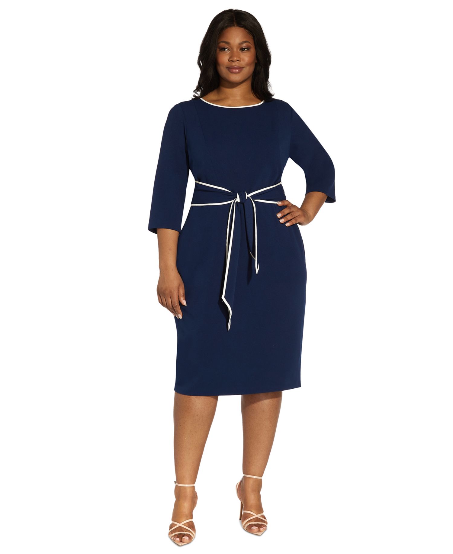 Plus Size Tie-Front Sheath Dress