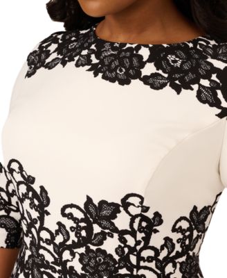 Plus Size Lace-Print Sheath Dress