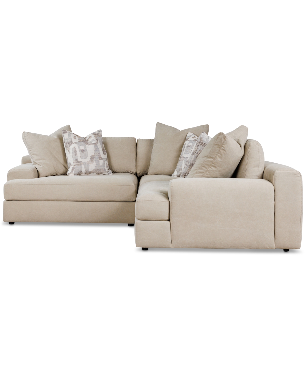 Macy's Klarke 3-pc. L Sectional With Deep Seating, Exclusively At  In Platinum