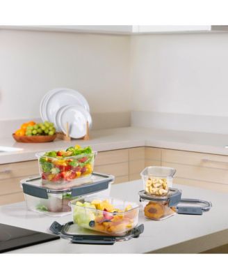 16Pc Airtight Clear Plastic Food Storage Containers with Lids - BPA Free, Keeps Food Fresh, Leak Proof, Store leftover, Meal Prep