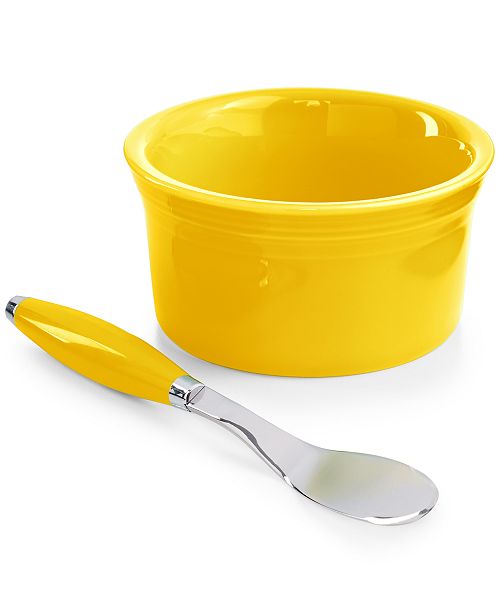 Fiesta 2Piece Sunflower Dip Bowl and Spreader Set Serveware Dining