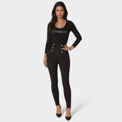 Women's High Waist Elastic Waistband Knit Legging