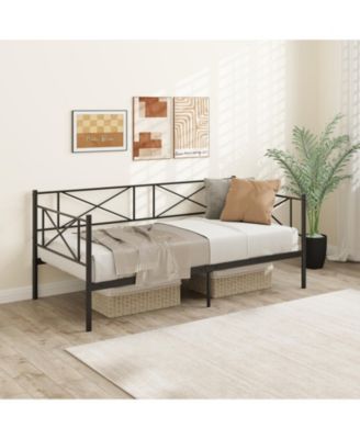 Platform Bed with Heavy-duty Metal Slat Support