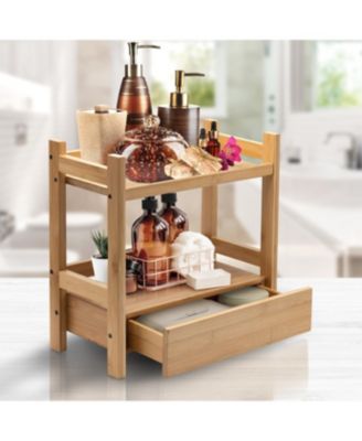 2-Tier Bamboo Kitchen Countertop Organizer - ideal for storage and display, stores your favorite spices, seasonings, and household items