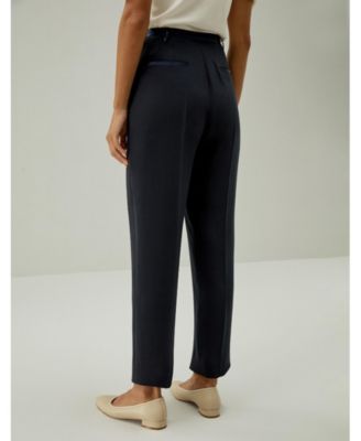 Women's Sophisticated Slim-Fit Adjustable Silk Ankle Pants