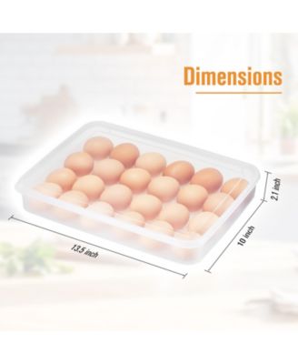 Set of 2 Egg Containers with Lids - Clear Deviled Egg Carrier Tray - Stackable & Portable Dispenser (Holds 48-Egg)