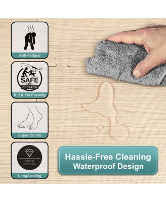 Thick 3/8-inch Wood Grain Floor Foam Tile Mats (24 Tiles, 96 Sq ft)