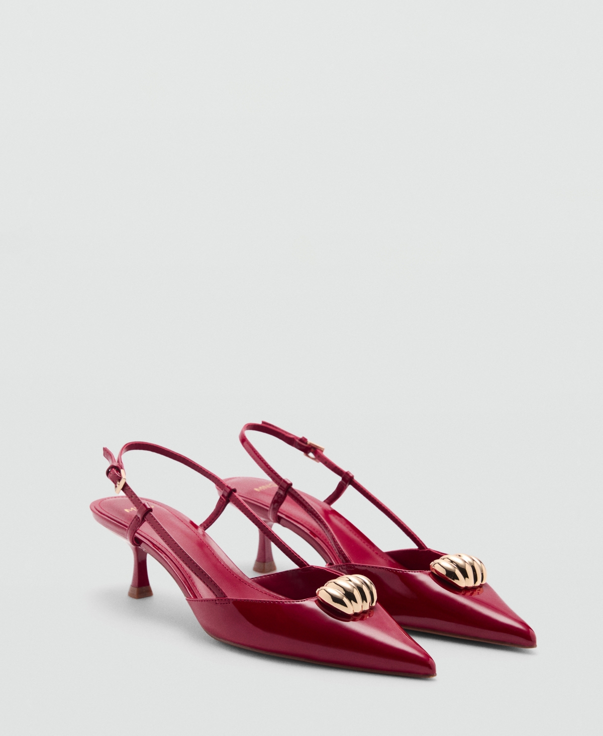 Mango High Heel Shoe With Metallic Detail Red In Red