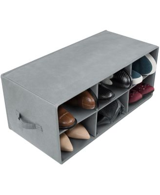 Shoe Organizer Bin, 6 Section Cubby Shoe Shelves, Foldable Portable Detachable Closet Organizer Storage for Home Organization