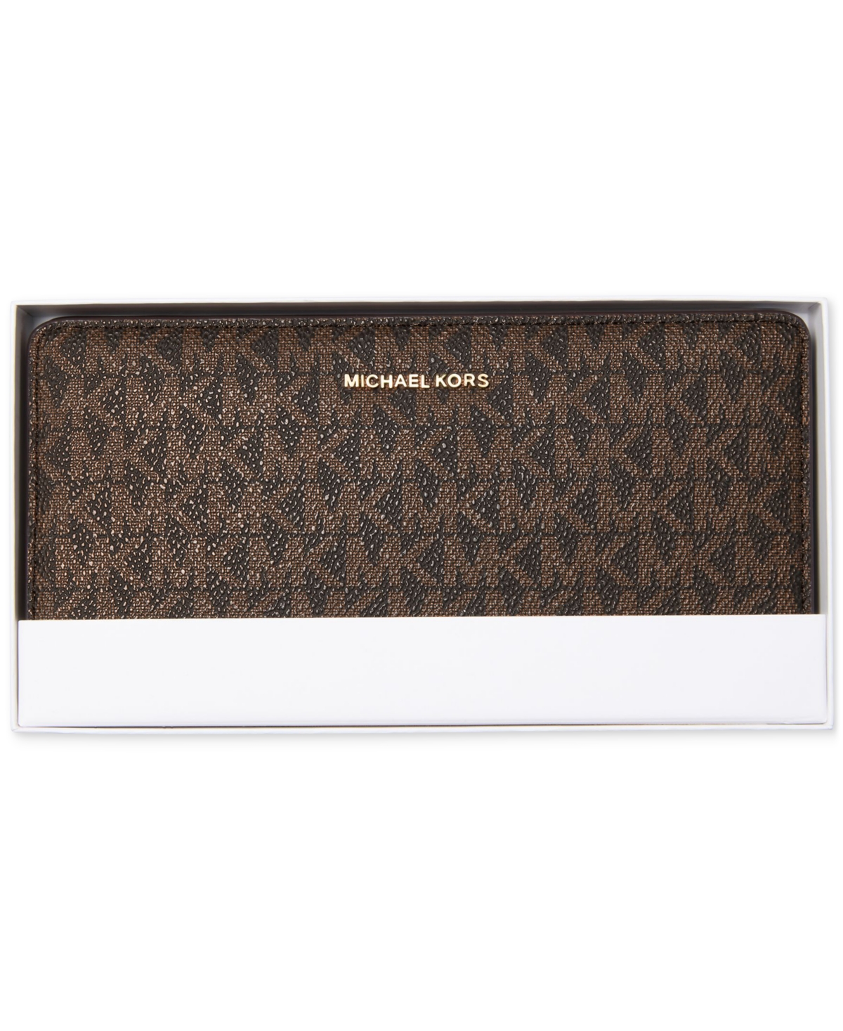 Michael Kors Michael  Bryant Large Slim Snap Wallet In Luggage