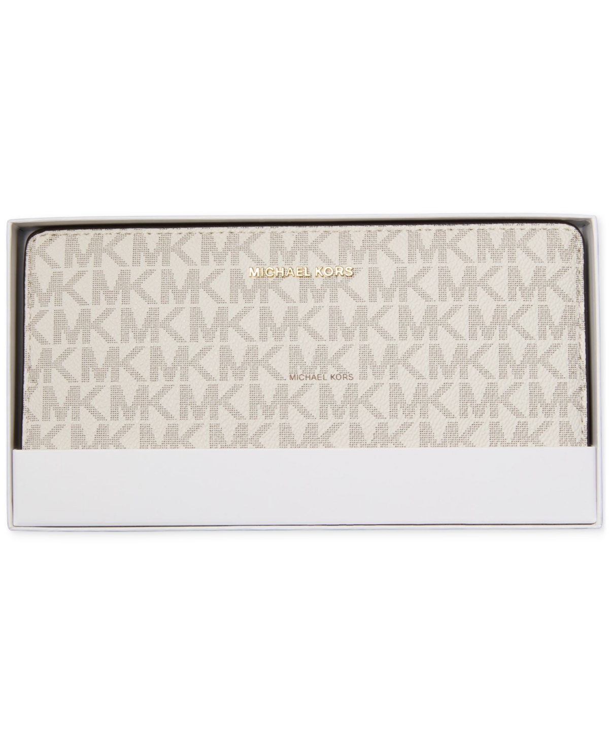 Michael Kors Michael  Bryant Large Slim Snap Wallet In Vanilla,acrn