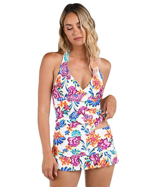 alfani La Blanca Women's Paradiso Halter Goddess Tankini Top Women's Fashion Shoes & Accessories