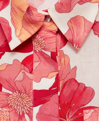 Women's Floral Print Pocket Shirt